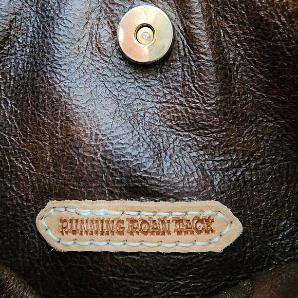 Running Roan Tack Cowhide and Brown Leather Belt Buckle Crossbody Purse - Picture 11 of 11
